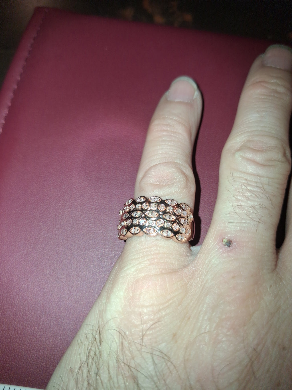 Rose color 925 silver ring