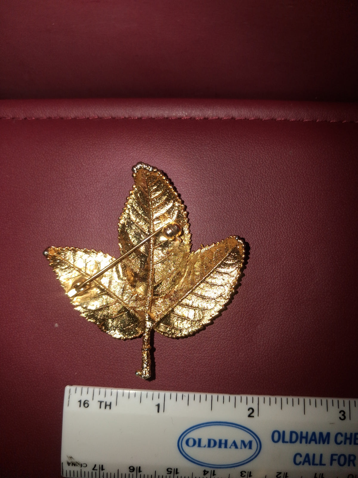 Gold plated broach/clip on womans earrings set.